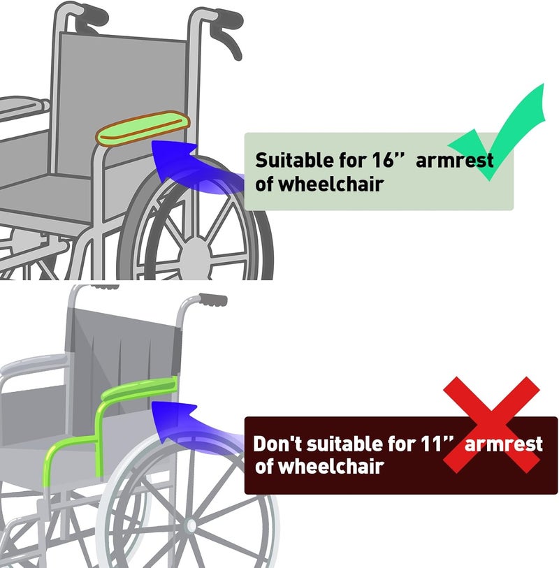 Trendcode Wheelchair Cushions, Pressure Pain Relief Accessories with Armrest Covers, Supports Coccyx & Back, Non-Slip, Fits Wheelchair with 16'' Length Armrest (Navy) - Image 2